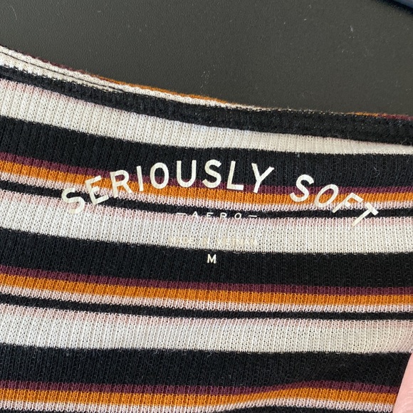 ๐ 2/$25 Aeropostale Seriously Soft Long Sleeve Striped Strappy Top - Picture 5 of 5